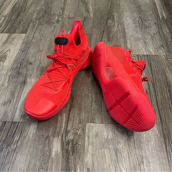 Under Armour Curry 6 Red Basketball Shoes Size 16 New - Picture 10 of 14